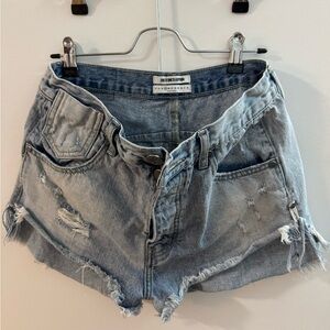 One Teaspoon Light Blue Denim Shorts